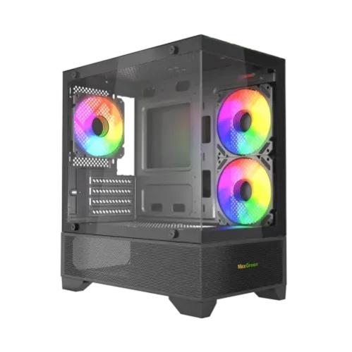 MaxGreen 350 Mid-Tower M-ATX Gaming Case With 3 ARGB Fan