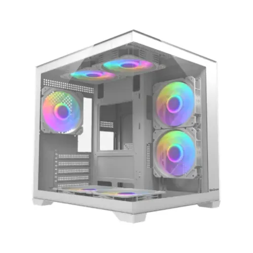 MaxGreen Bright Wave F7 Mid Tower M-ATX Gaming Casing With 7x ARGB Fan