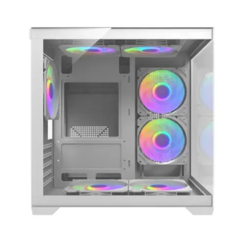 MaxGreen Bright Wave F7 Mid Tower M-ATX Gaming Casing With 7x ARGB Fan