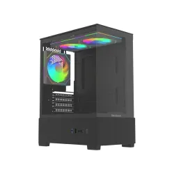 MaxGreen 190B Black MATX Gaming Case With 3xARGB SN23RGB Fan M/B Sync