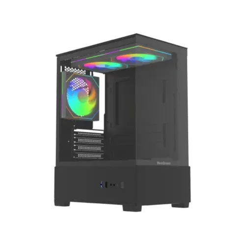 MaxGreen 190B Black MATX Gaming Case With 3xARGB SN23RGB Fan M/B Sync