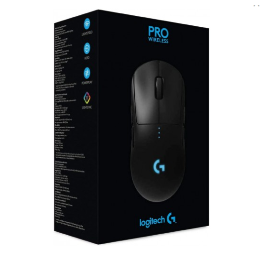 Logitech G PRO Wireless Gaming Mouse, Black, 2Y (910-005274)