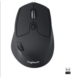 Logitech M720 Multi-Device Wireless & Bluetooth Mouse, Black, 1Y (910-004792)