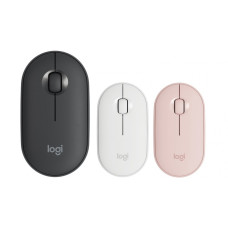 Logitech M350 Pebble Bluetooth and Wireless Mouse  (GRAPHITE, ROSE, WHITE)
